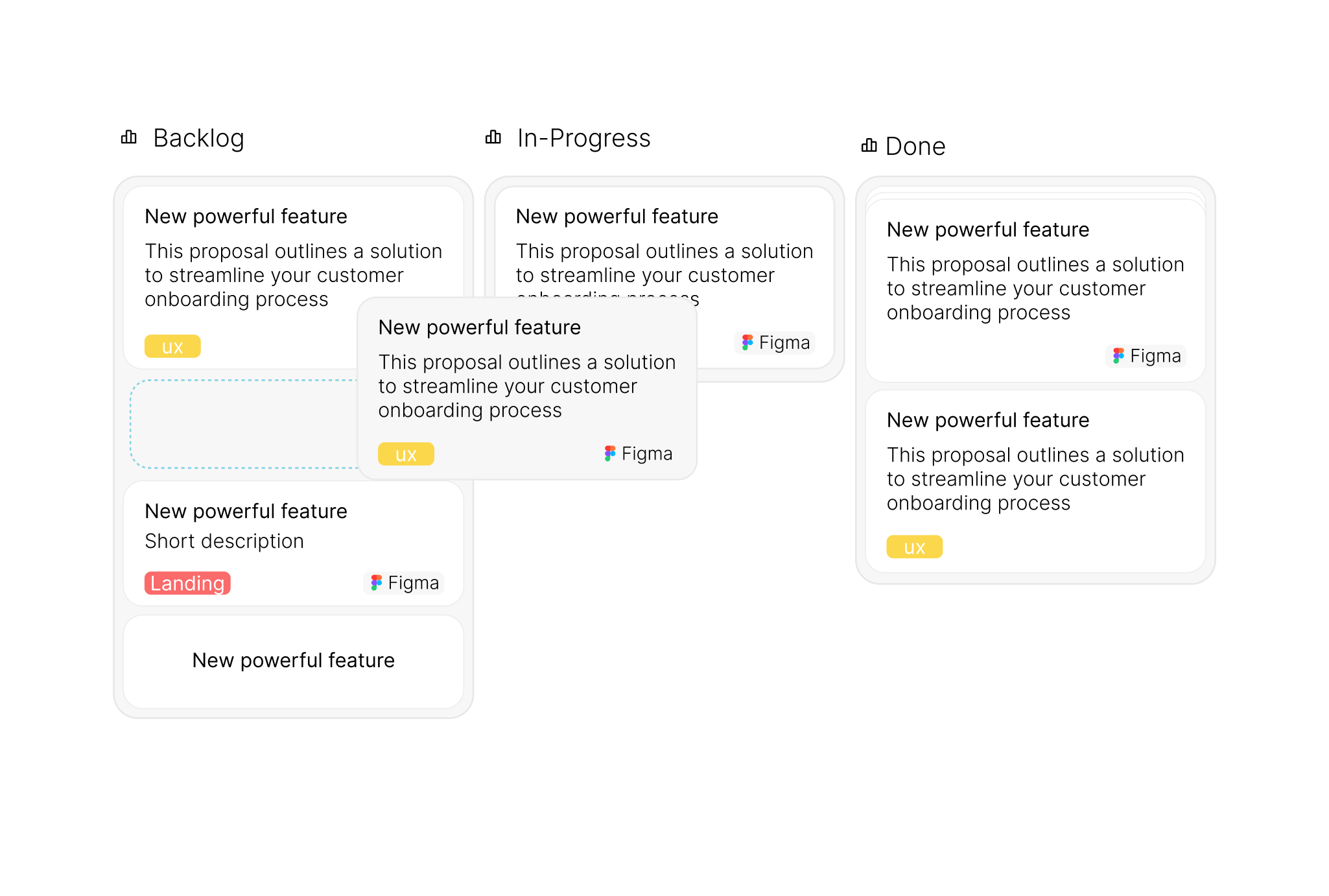 Moving a card between Kanban groups